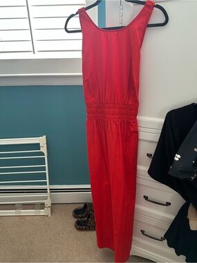 a new day Bright Red Sleeveless Maxi dress with Smocked Waist